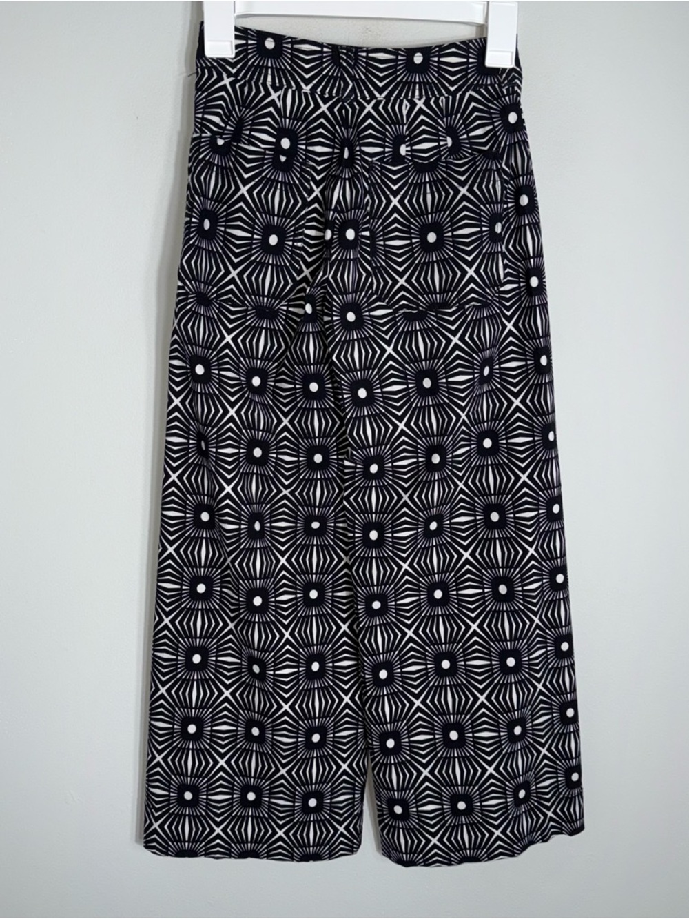 Maeve Anthropologie Geometric Print Wide Leg Pants-Black White-Size 24P Petite - Picture 5 of 10